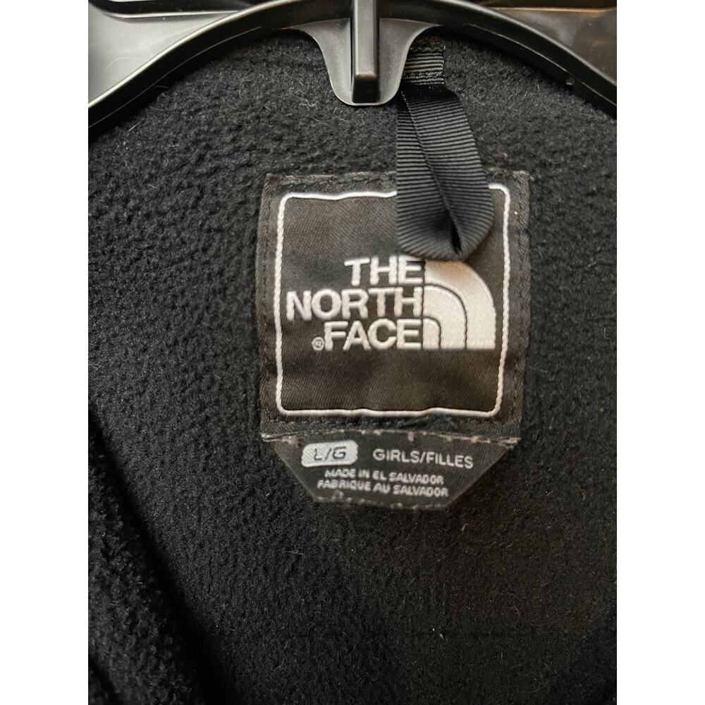 The North Face Girls L Hoodie Fleece Full Zip Jacket Black - Picture 4 of 10